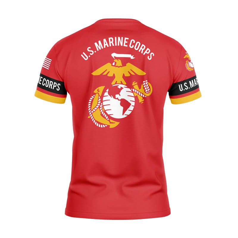 U.S. Marine Corps Short Sleeve T-Shirt – Officially Licensed, Red Patriotic Tee For Men