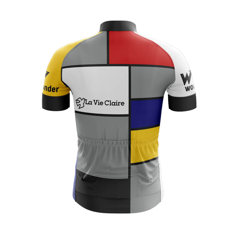 La Vie Claire Retro White Cycling Cap with Mondrian ribbon | Prendas La Vie Claire Retro White Cycling Cap with Mondrian ribbon | Prendas