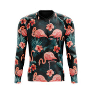 Flamingo (Black) MTB Kids Long Sleeve Jersey