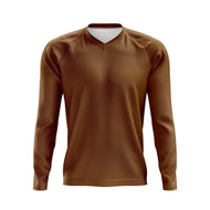 Basic Brown MTB Kids Long Sleeve Jersey