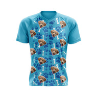 Dog Custom Face MTB Jersey (Blue)