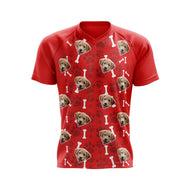 Dog Custom Face MTB Jersey (Red)