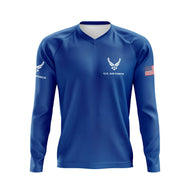U.S Air Force MTB Kids Long Sleeve Jersey (V2) (Blue)
