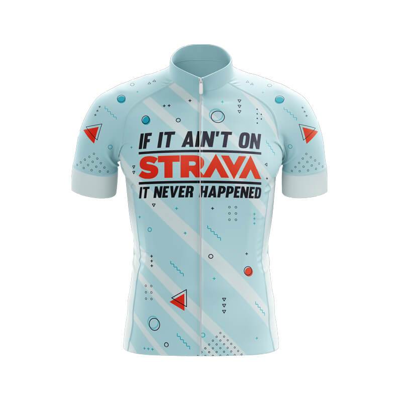 Strava (V1) Cycling Jerseys - Polyester, Breathable, Dries Quickly
