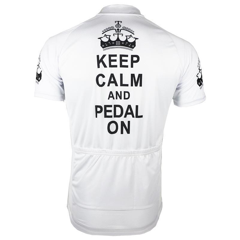 keep calm and pedal on Keep Calm & Pedal On Jersey (White)