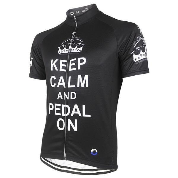 keep calm and pedal on Keep Calm & Pedal On Jersey (Black) S / Male / Short Sleeve